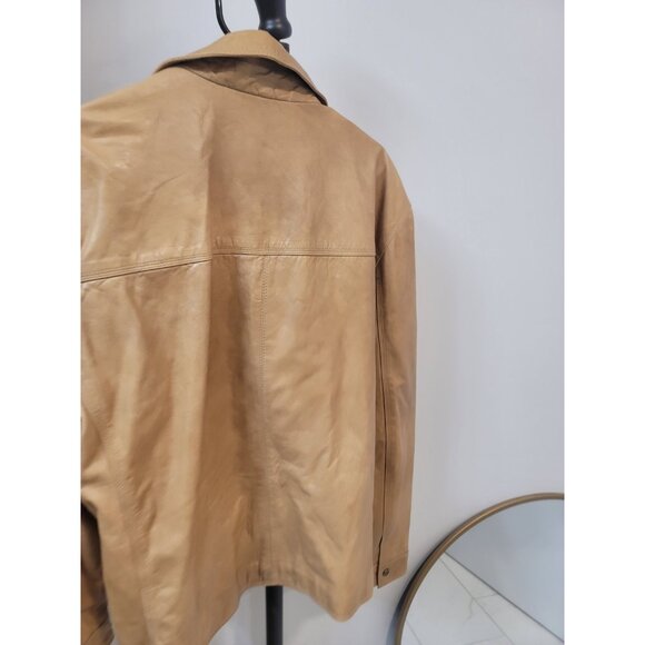 MARC NEW YORK-ANDREW MARC Leather Jacket XL Loose-fit. Tan Vintage. Men's - Picture 5 of 7